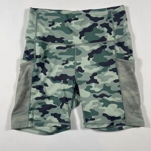 Fabletics PowerHold Shorts Mens Size Small Camo High Waisted Mesh Pocket Green